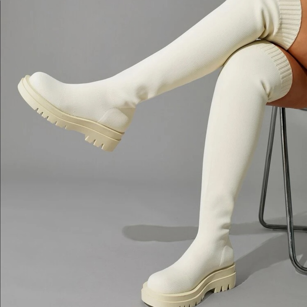 New Cuccoo Knit Detail Slip On Sock Boots